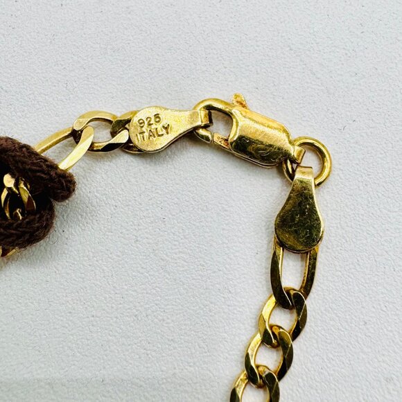 Gold Tone Sterling Silver Matteo Italian Chain Necklace 22" - Picture 4 of 5